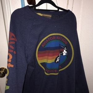 Aviater nation navy logo sweatshirt